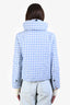 Moncler 2018 Light Blue Mufule Down Gingham Check Puffer Jacket Size 0