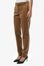 Loro Piana Tan Velvet Tapered Pants Size 40