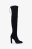 Stuart Weitzman Black Suede Over The Knee Heeled Boots Size 8