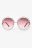 Chloe Gold/Pink 'Carolina' Round Sunglasses