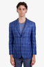 Pal Zileri BlueGreen Striped Silk Single Breasted Suit Jacket Size 48 Mens