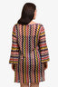 Missoni Mare Purple/Yellow Chevron Printed Sheer Cover Up Dress Size 46