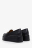 Gucci Black Leather Horsebit Platform Loafers Size 37.5