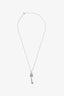 Tiffany & Co. Sterling Silver Blue Enamel Mini Heart Key Pendant Necklace