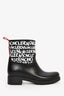 Moncler Black Rubber Graphic Print 'Ginette' Boot Size 38