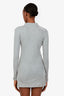 Miu Miu Grey Logo Patch Ribbed-Knit Mini Polo Dress Size XS