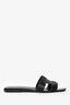 Hermès Black Leather Oran Sandals Size 37