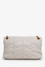 Saint Laurent White Lambskin Toy Puffer Loulou Shoulder Bag