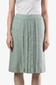Pre-Loved Chanel™ 1998 Light Blue Wool Pleated Midi Skirt Size 40