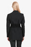 Dries Van Noten Black Linen Blend Mesh Detail Blazer Size 36