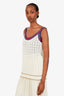Gucci Cream Cotton Scoop Neck Jacquard Knit Tank Size M