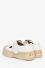 Marni White Nappa Leather Toe Cap Mary Jane Flats Size 38