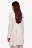 Alexander McQueen White Silk Pleated Blazer Size 38
