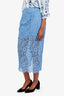Smythe Blue Lace Pencil Skirt Size 6