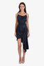 Elliatt Navy Asymmetrical Jacinda Midi Dress Size S