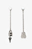 Hermès 18K White Gold and Diamond Kelly Clochette Earrings