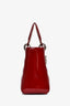 Christian Dior 2014 Red Patent Cannage Leather Medium Lady Dior with Strap