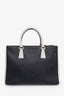Prada Black/White Saffiano Double Zip Medium Galleria Tote with Strap