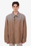 Gucci Beige GG Canvas Crystals Embroidered Jacket Size 54 Mens