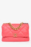 Pre-loved Chanel™ 2020 Dark Pink Lambskin Leather Large 19 Flap Bag