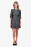 Dolce & Gabbana Grey Metallic Lurex Floral Jacquard Dress Size 40