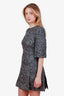 Dolce & Gabbana Grey Metallic Lurex Floral Jacquard Dress Size 40