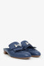 Mules Rivoli Hermès en chèvre bleu, pointure 39
