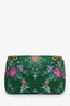Gucci Green Floral Jacquard Medium GG Marmont Shoulder Bag
