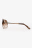 Tom Ford Gold/Brown Aviator Sunglasses