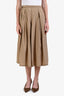Weekend Max Mara Beige Cotton Flare Midi Skirt Size 6