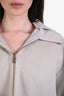 Fendi Beige Fleece Wool All Over FF Jacquard Monogram Hooded Reversible Jacket Size 44