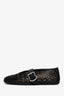 Alaïa Black Perforated Leather Mary Jane Flats Size 37