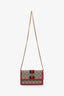 Gucci Red/Beige GG Supreme Queen Margaret Chain Wallet