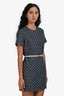 Gucci 2025 Blue Denim GG Monogram Mini Belted Shift Dress Size 42