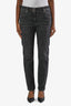 Jean Brunello Cucinelli taille haute extra slim en denim noir délavé, taille 6 US