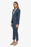 Gucci Slate Blue Wool Blazer + Cropped Trouser Set Size 38