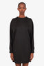 Fendi Black Cotton Long Sleeve Mini Dress with Waist Belt Size L