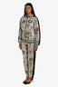 Burberry Green Floral Striped Rib Zip Up Jacket Joggers Set Size 14Y Kids