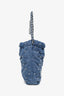 Pre-Loved Chanel™ 2024 Light Wash Denim Quilted Studded Denim Mini 22 Hobo