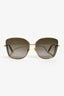 Givenchy Gold Tone Wire Frame Sunglasses with Chain