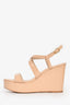 Stuart Weitzman Nude Patent Leather Wedge Heels Size 6.5