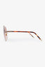 Tom Ford Pink/Gold Tones Round Frame Sunglasses