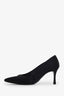 Pre-loved Chanel™ Black Satin CC Camellia Pump Size 37.5