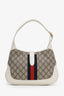 Gucci White Leather GG Supreme Small Jackie 1961 Shoulder Bag with Strap