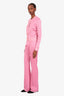 Versace Pink Silk Cardigan + Pants Size 38 and 44