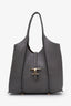Tod's Grey Leather Medium T Timeless Shopping Bag with Pouch