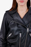 All Saints Black Leather Biker Jacket Size 6