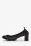 Pre-loved Chanel™ Black Leather Elastic Ballet Flat Heels Size 37.5