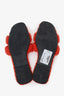 Hermès Orange Shearling 'Oran' Sandals Size 37