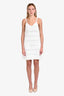 Pre-loved Chanel™ 21P White Crystal CC Embellishments Crochet Sleeveless Mini Dress Size 38